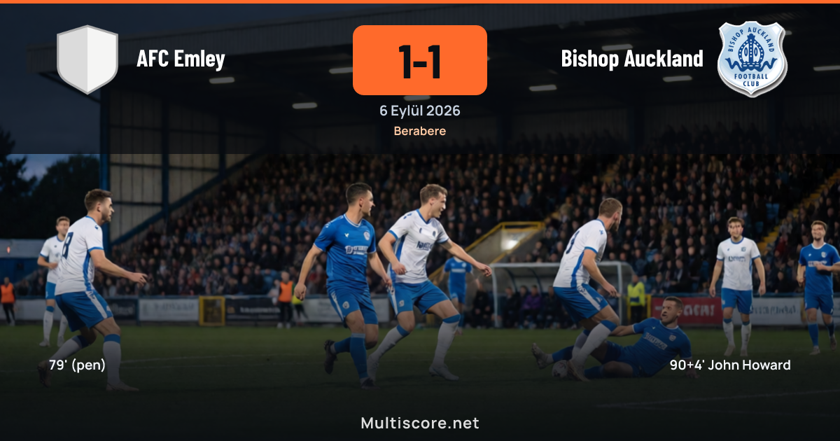 AFC Emley ve Bishop Auckland futbolcuları FA Cup maçında