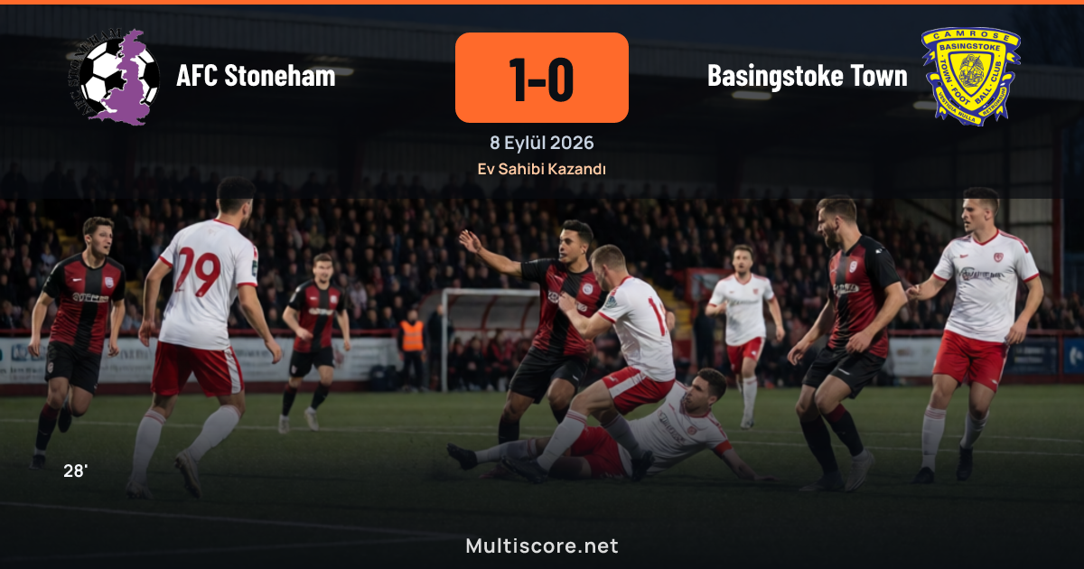AFC Stoneham ve Basingstoke Town arasındaki FA Cup maçından bir kare
