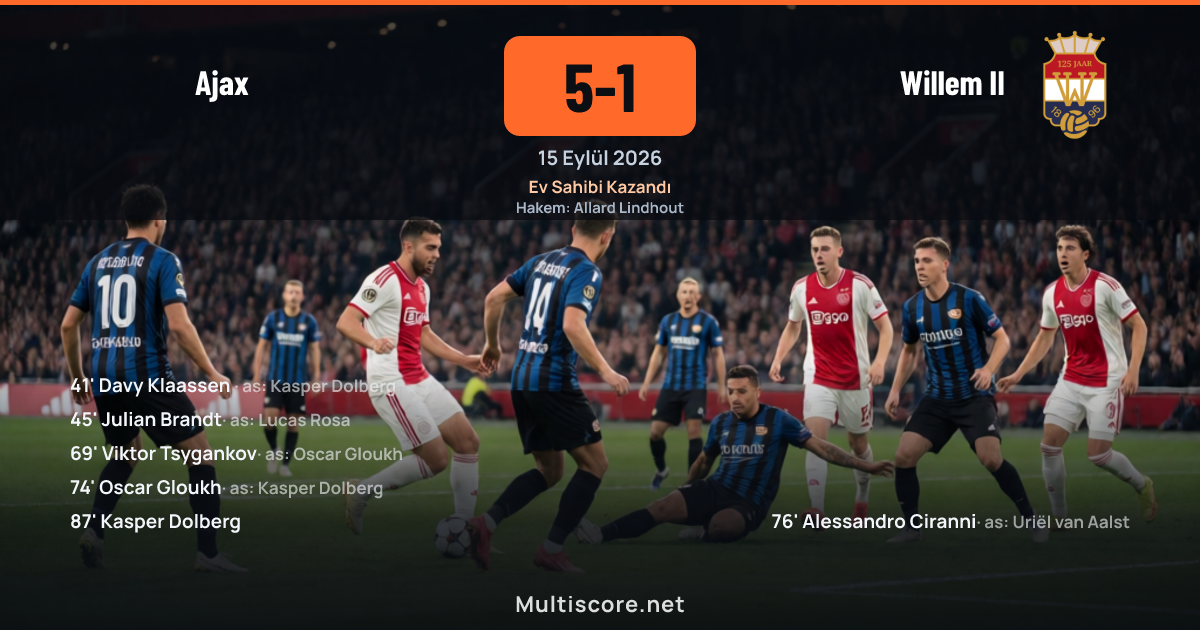 Ajax - Willem II maçından bir kare