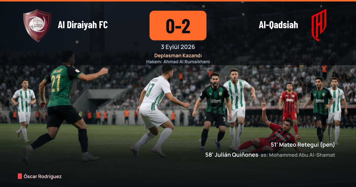 Al Diraiyah vs Al-Qadsiah maçından bir görüntü