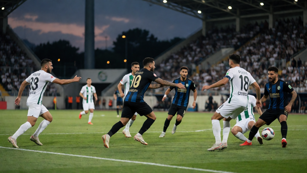 Al Diraiyah ve Al-Qadsiah futbolcuları maç öncesi sahada