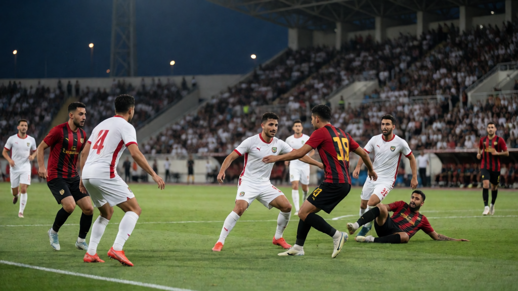 Al Faisaly ve Al Hazm takımlarının Pro League maçı öncesi sahada mücadele görüntüsü