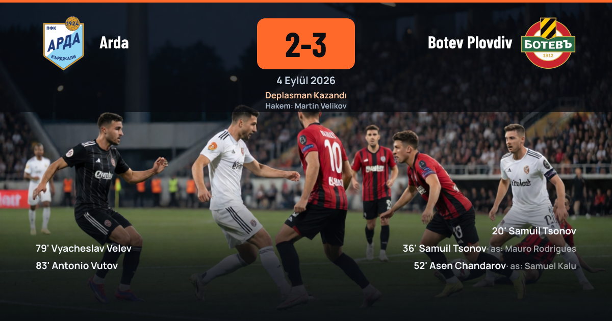 Arda ve Botev Plovdiv futbolcuları maç sırasında