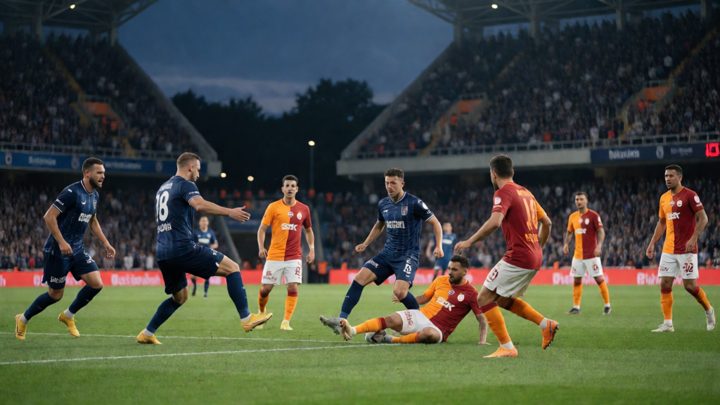 İstanbul Başakşehir ve Galatasaray futbolcuları Süper Lig maçında
