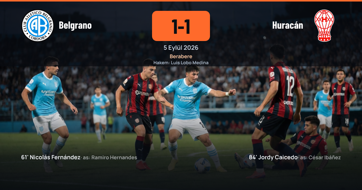 Belgrano ve Huracán futbolcuları mücadele anında