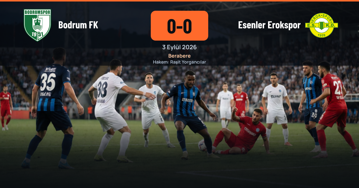 Bodrum FK ve Esenler Erokspor futbolcuları maç sırasında mücadele ederken