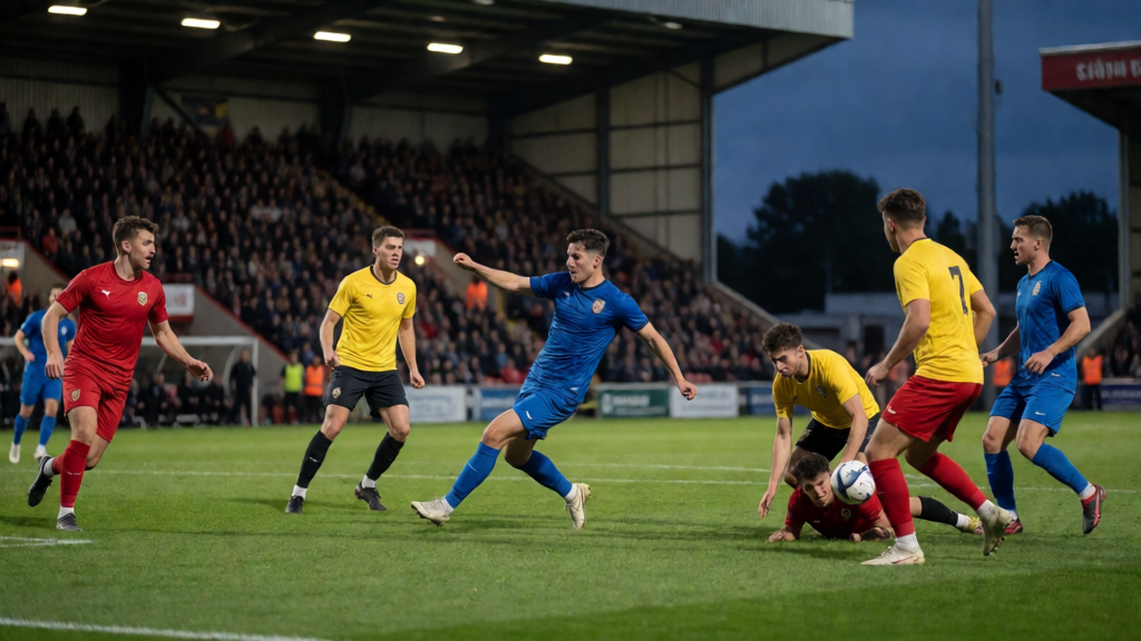 Bourne Town ve Boldmere St Michaels FA Cup maçı öncesi sahada