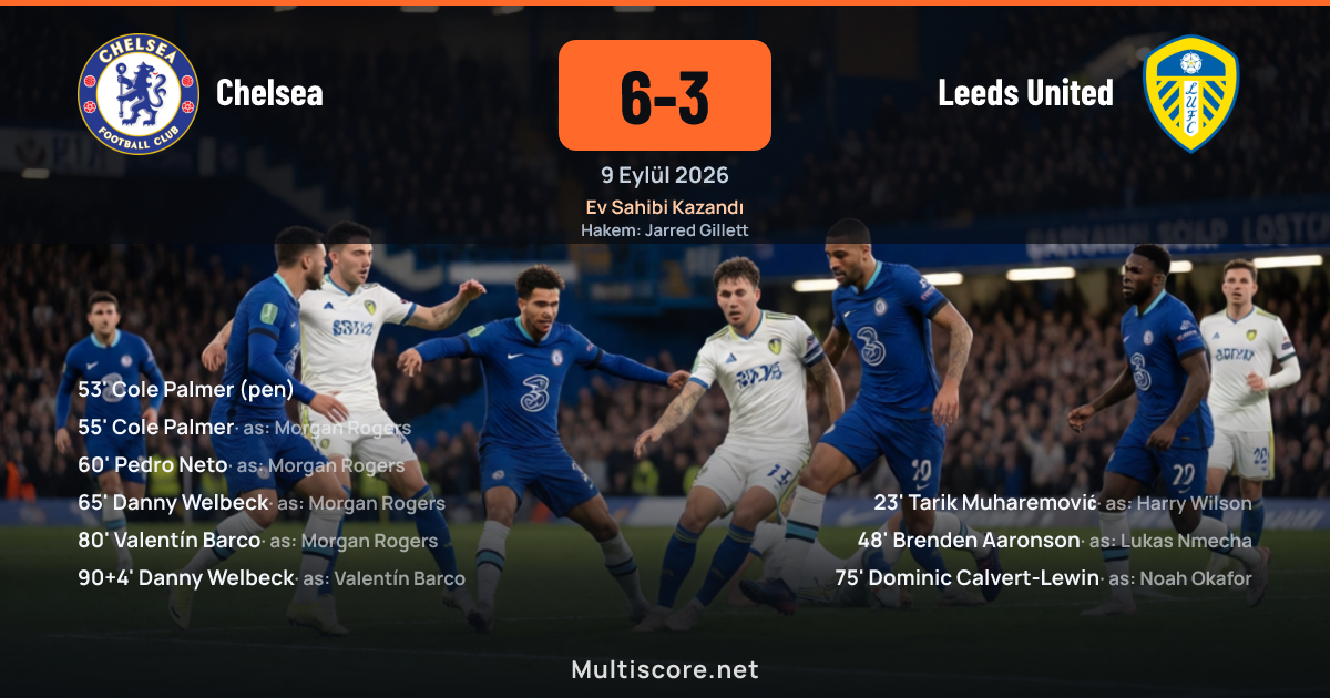 Chelsea 6-3 Leeds United Carabao Kupası maç görüntüsü