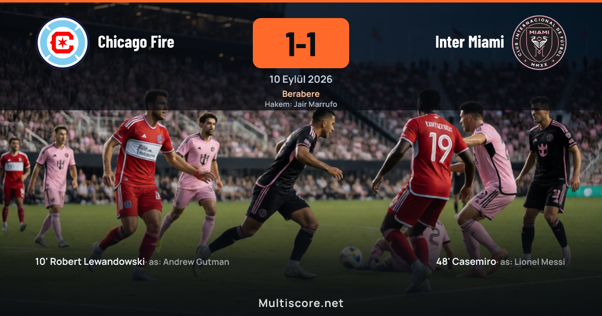 Chicago Fire ve Inter Miami futbolcuları MLS maçında mücadele ediyor