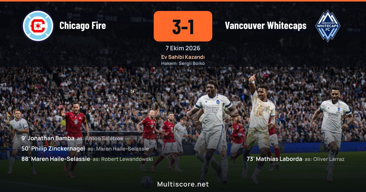 Chicago Fire - Vancouver Whitecaps maçından bir kare