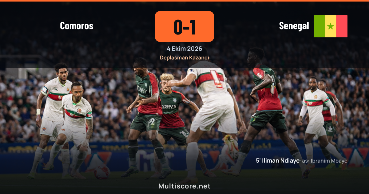 Comoros Senegal dostluk maçı 0-1