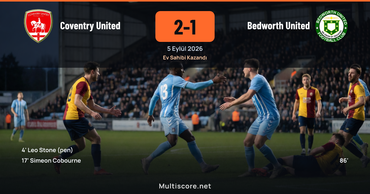 Coventry United ve Bedworth United arasındaki FA Cup maçından bir kare