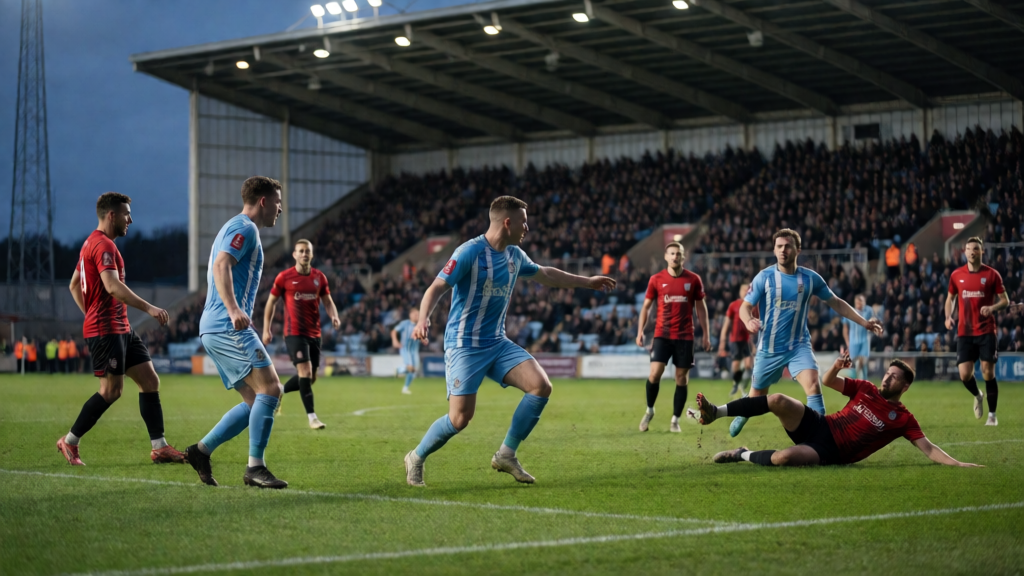 Coventry United ve Bedworth United FA Cup maçı öncesi saha görünümü