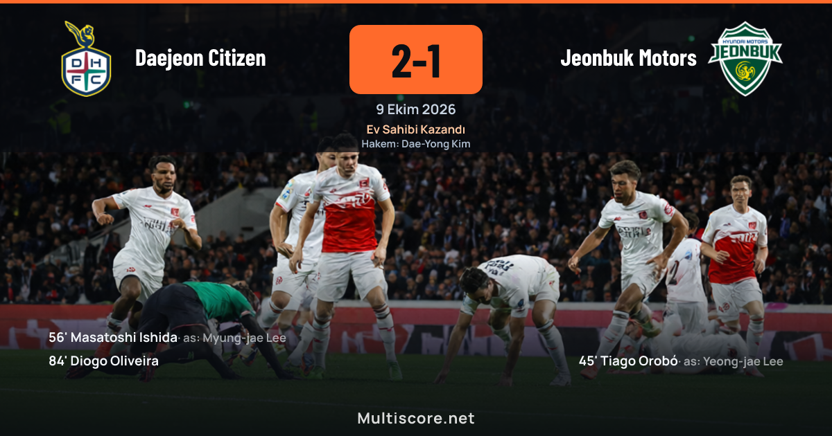 Daejeon Citizen - Jeonbuk Motors maçından bir görüntü