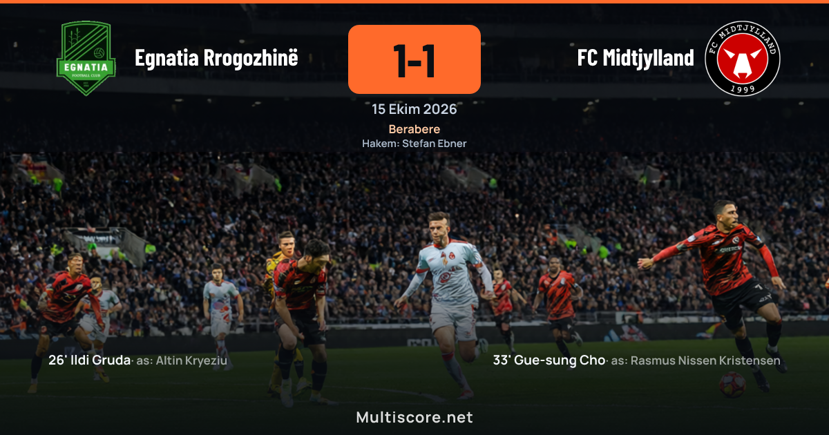 Egnatia Rrogozhinë - FC Midtjylland maçından bir kare
