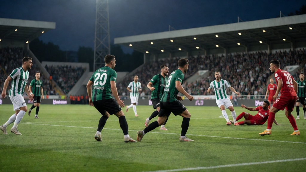 Erzurumspor FK ve Konyaspor futbolcuları Süper Lig maçı öncesi saha ortasında