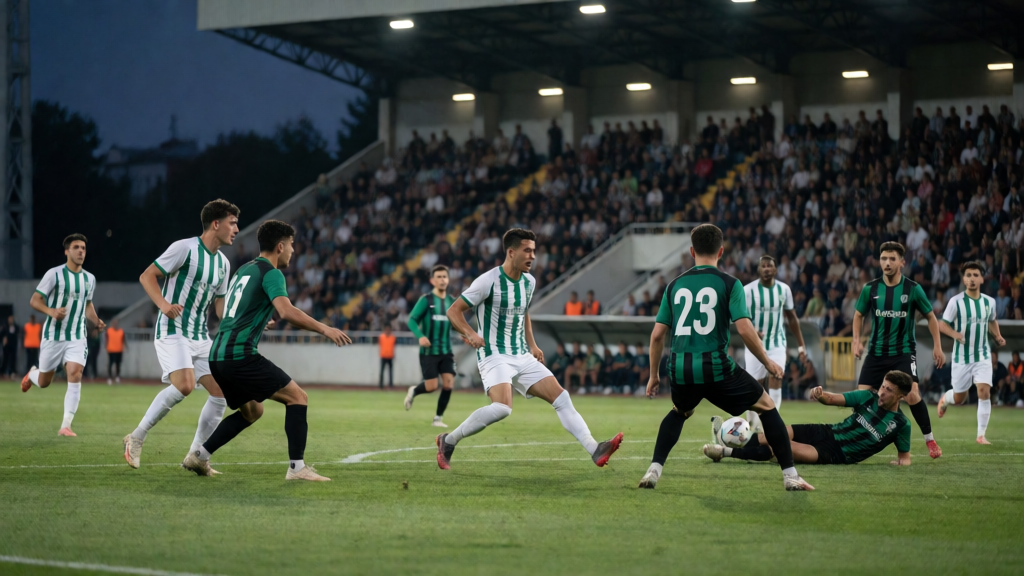 Erzurumspor FK U19 ve Konyaspor U19 futbolcuları maç öncesi sahada