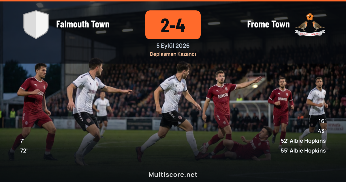 Falmouth Town ve Frome Town futbolcuları FA Cup maçında