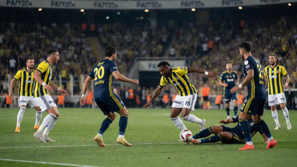 Fenerbahçe ve Beşiktaş futbolcuları derbi maçında