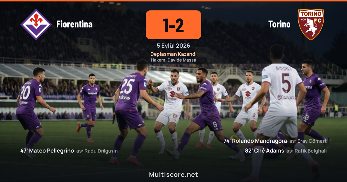 Fiorentina ve Torino arasında oynanan Serie A maçından bir kare