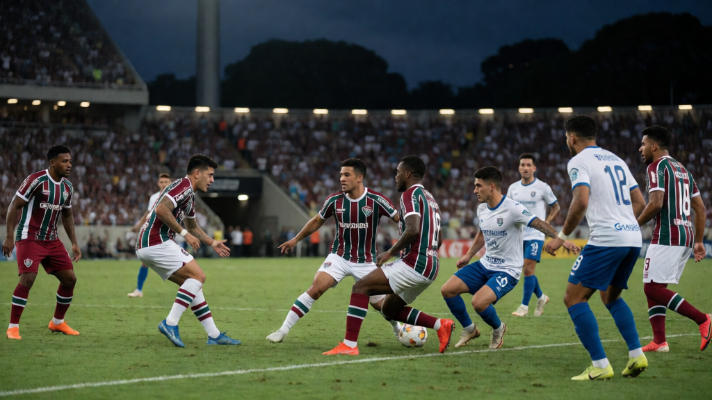 Fluminense ve Platense takımlarının Copa Libertadores maçı öncesi saha görüntüsü