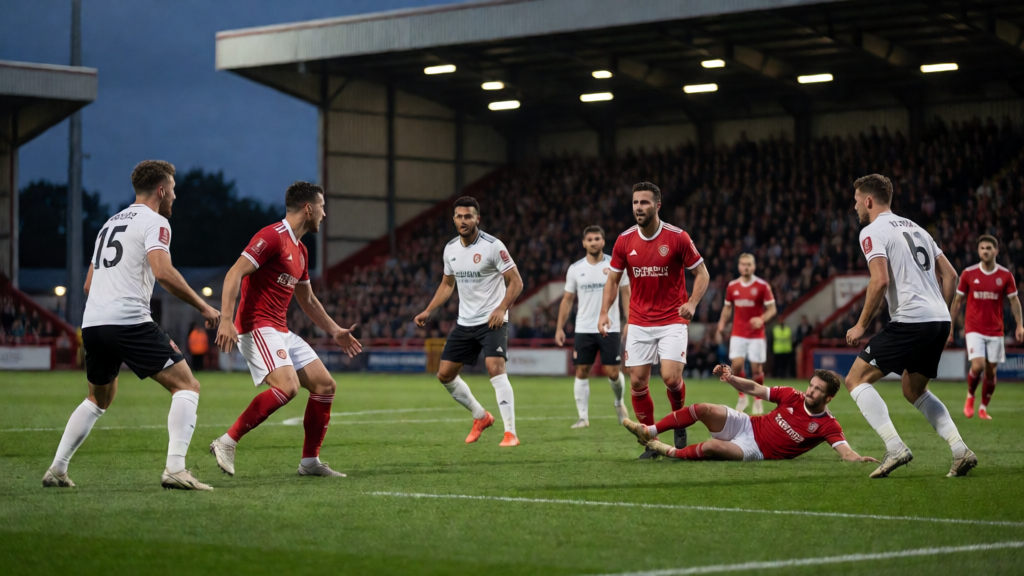 Frenford ve Enfield Town FA Cup maçı sahne görüntüsü
