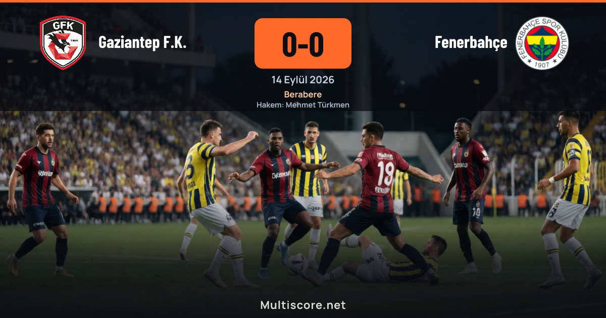Gaziantep F.K. - Fenerbahçe Süper Lig maçı