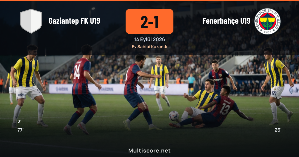Gaziantep FK U19 - Fenerbahçe U19 U19 Süper Lig maçı