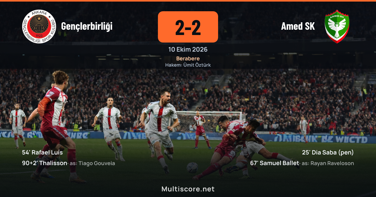 Gençlerbirliği 2-2 Amed SK maçından bir kare