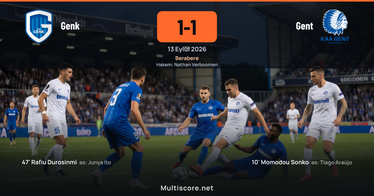 Genk Gent 1-1 Pro League maçı