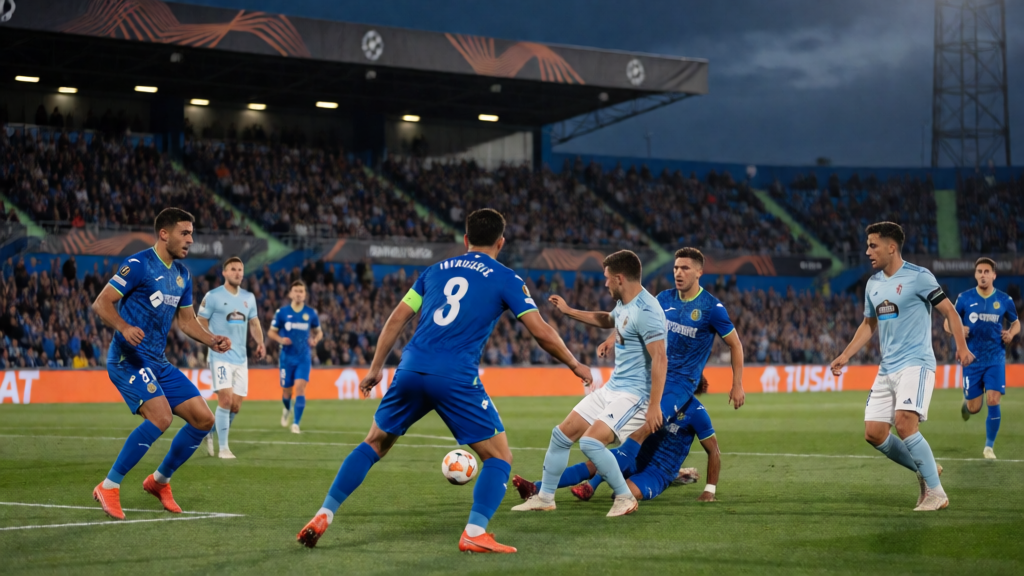 Getafe ve Celta de Vigo futbolcuları La Liga maçında