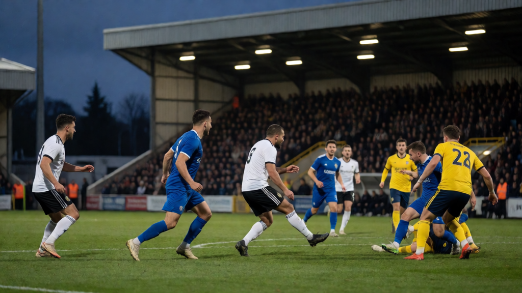 Grays Athletic ve Leiston futbolcuları FA Cup maçı için sahada
