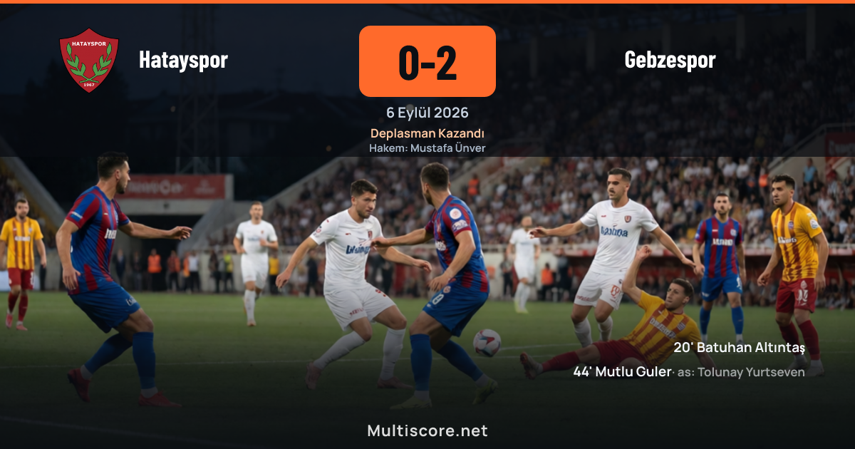 Hatayspor ve Gebzespor arasındaki 2. Lig maçından bir görünüm