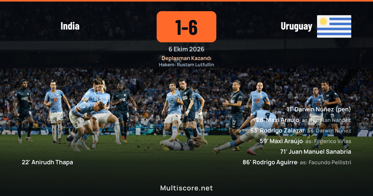 India - Uruguay dostluk maçında Uruguay 6-1 kazandı