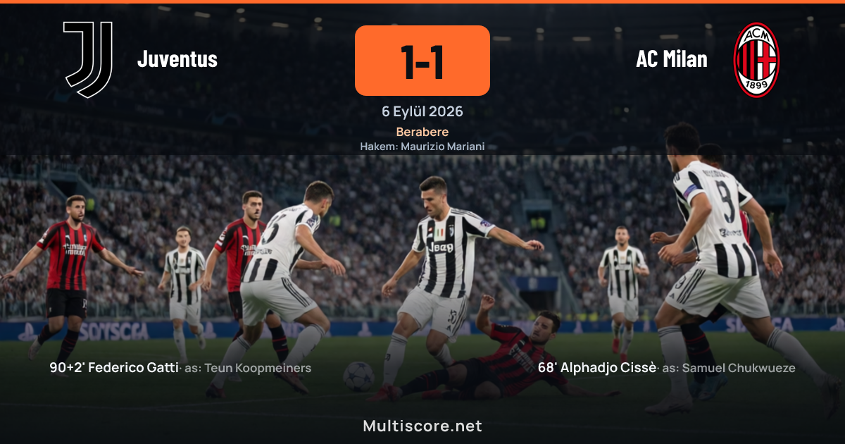 Juventus ve AC Milan oyuncuları Serie A maçında mücadele ederken