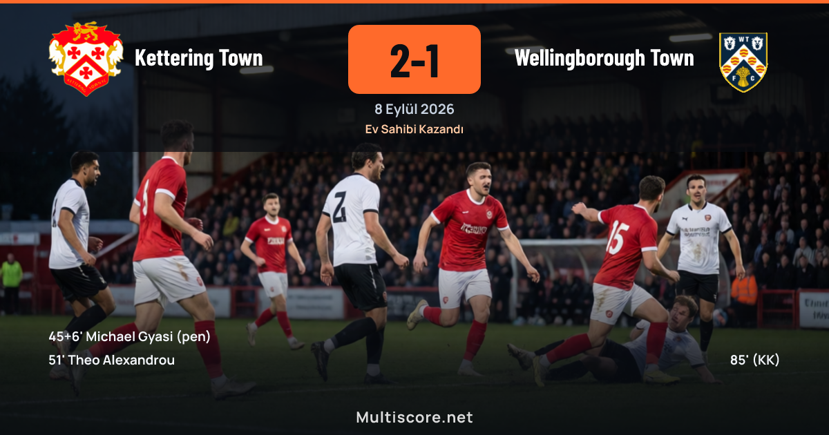 Kettering Town ve Wellingborough Town FA Cup maçından bir kare
