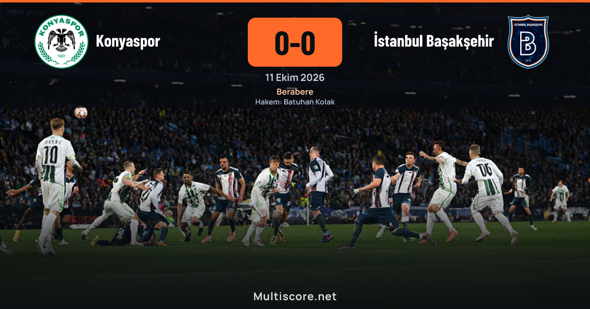 Konyaspor - İstanbul Başakşehir Süper Lig maçı golsüz beraberlikle sonuçlandı