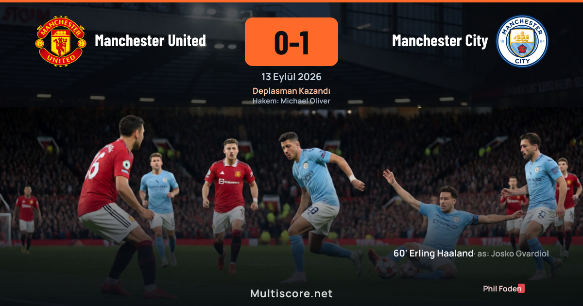 Manchester United - Manchester City Premier League derbisi maç sonucu 0-1