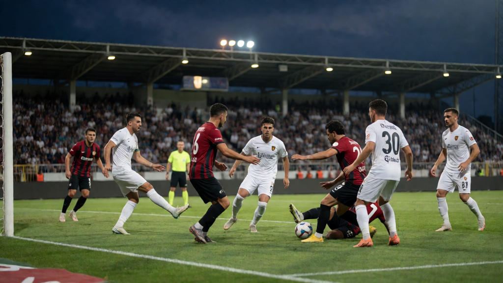 Mardin BB ile Bodrum FK arasındaki 1. Lig maçı öncesi stadyum görünümü