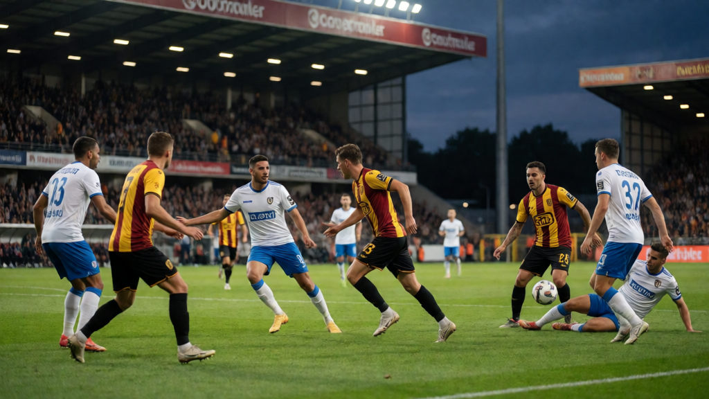 Mechelen ve Westerlo futbolcuları maç öncesi sahada