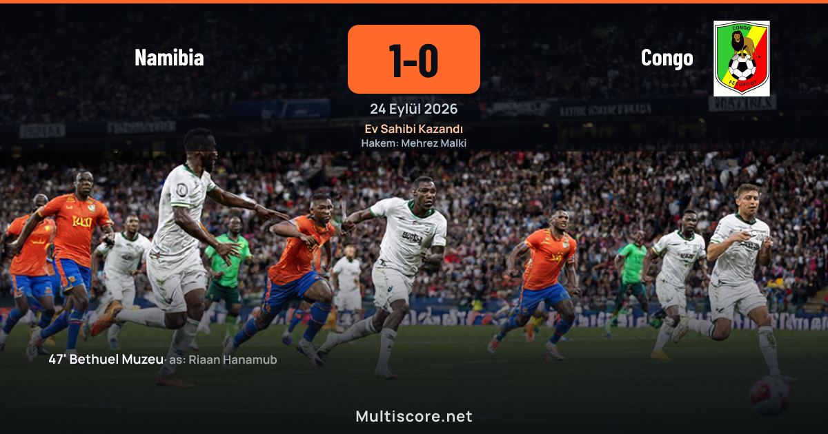 Namibia ve Congo futbol takımları maç sırasında