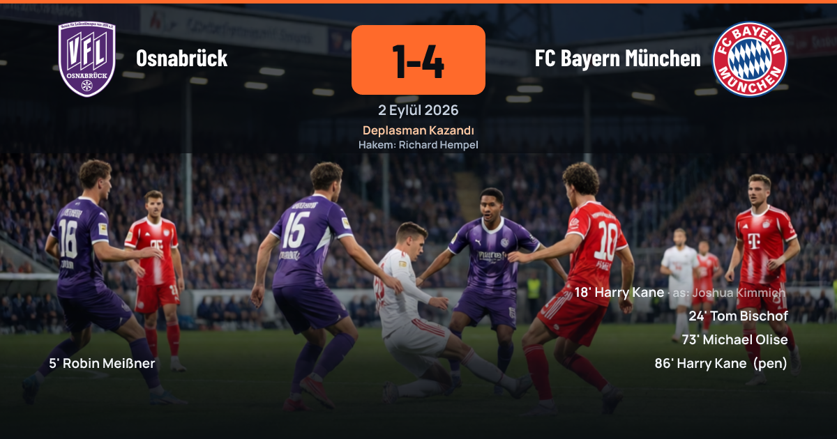 Osnabrück ve FC Bayern München arasındaki DFB Pokal maçından bir görüntü