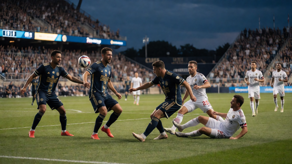 Philadelphia Union ve Cincinnati futbolcuları maç öncesi sahada