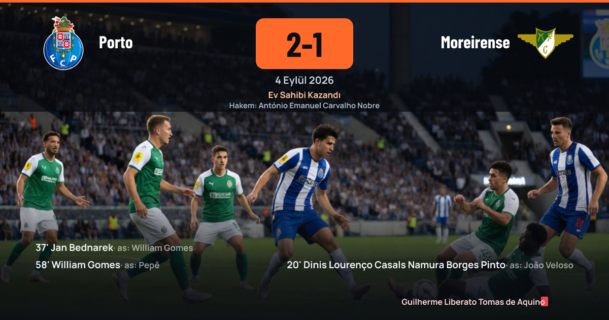 Porto ve Moreirense futbolcuları maç sırasında mücadele ederken