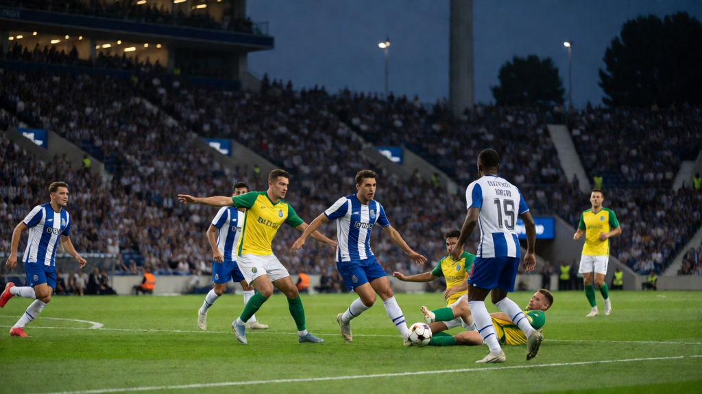 Porto ve Moreirense futbolcuları maç öncesi sahada