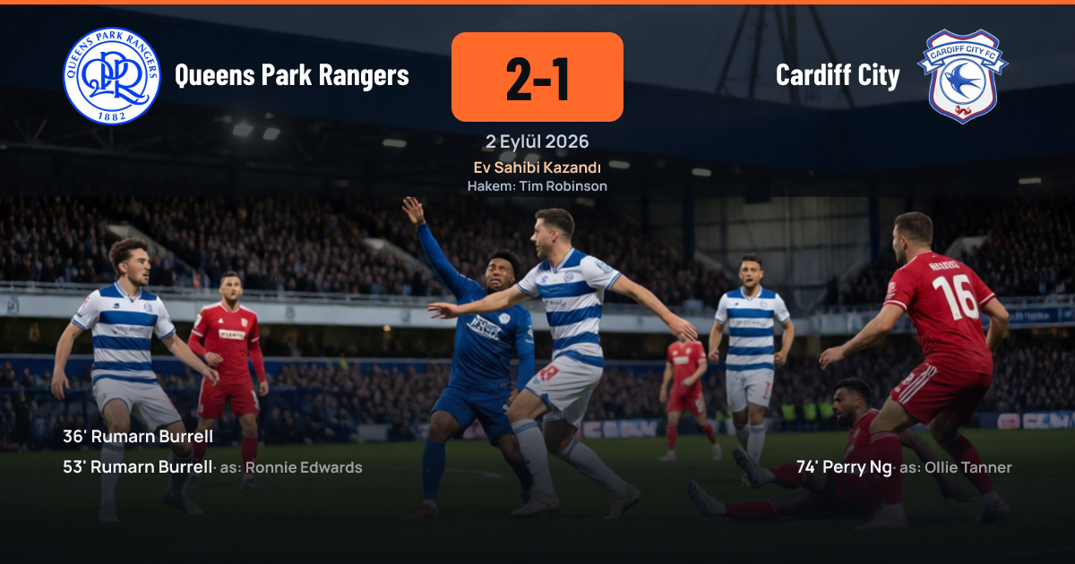 QPR ve Cardiff City oyuncuları Loftus Road'da mücadele ederken