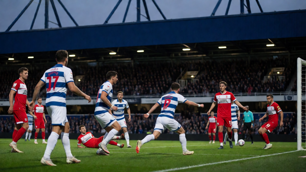 QPR ve Middlesbrough futbolcuları maç öncesi sahada