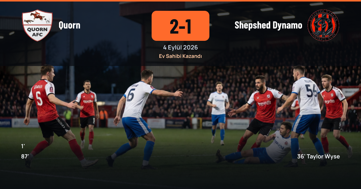 Quorn ve Shepshed Dynamo arasındaki FA Cup maçından bir görünüm