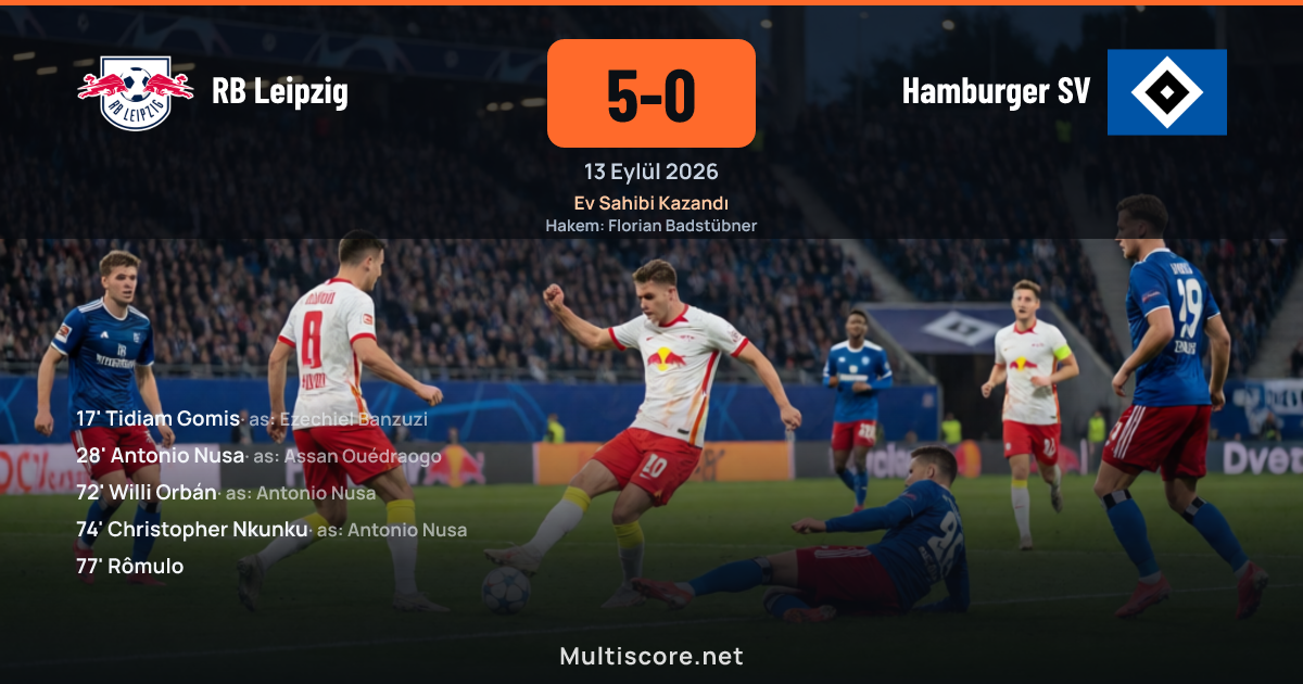 RB Leipzig - Hamburger SV Bundesliga maçı 5-0 sonuçlandı
