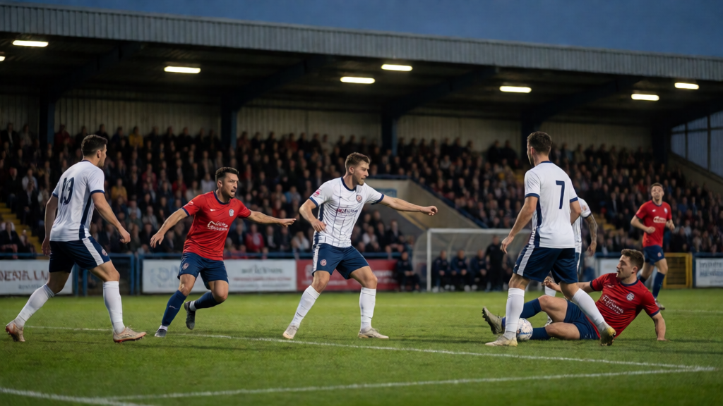 Redhill ve Sheppey United futbolcuları FA Cup maçı öncesi sahada
